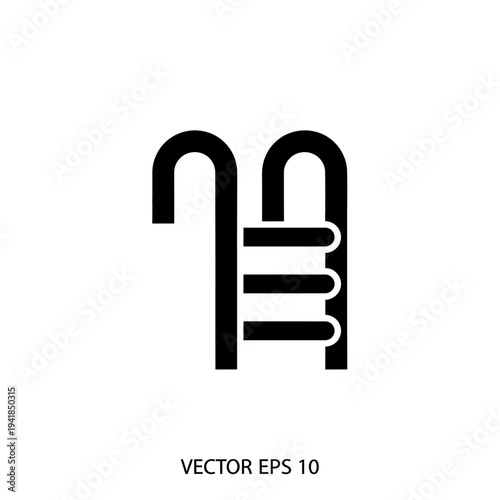 Swimming Pool Ladder Icon for Water Access.