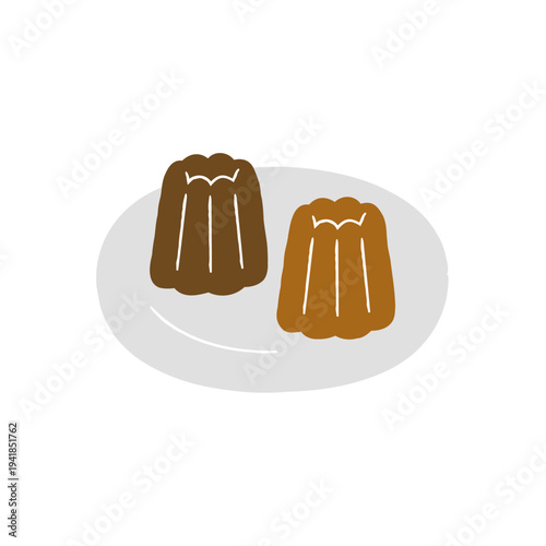 Hand Drawn Illustration of Canelés