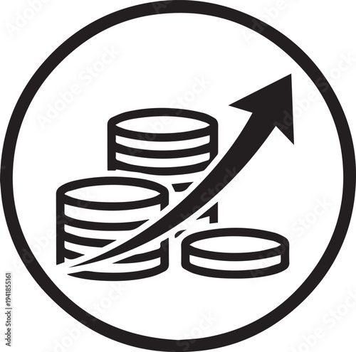 Financial profit growth and stacked coins illustration