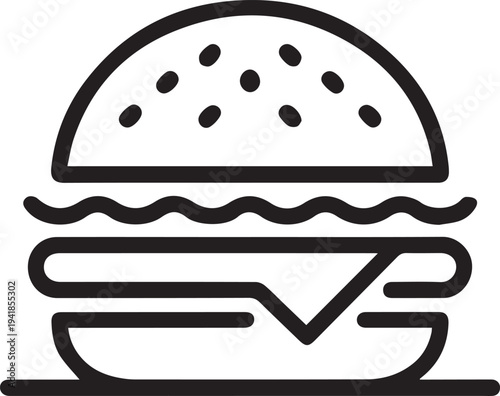 modern burger outline icon