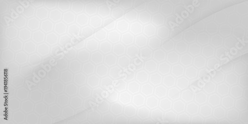 Metal Hexagon Fence Background Texture on a white background. White honeycomb on a white background. Isometric geometry. 3D illustration
