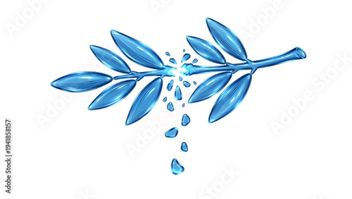 Shattered Blue Crystal Olive Branch, Concept of Broken Peace and End of Diplomacy.