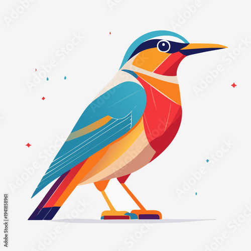 Colorful Kingfisher Bird.