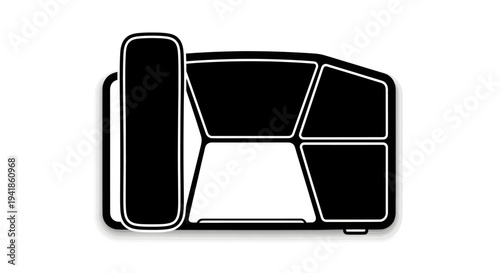 Black and White Couch Design Illustration.