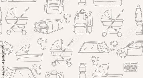 Baby Items and Nursery Essentials Illustration.