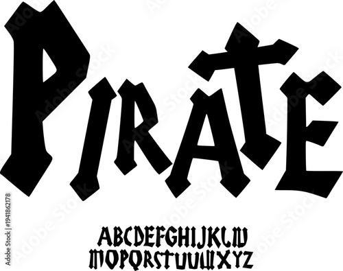 Pirate Medieval Gothic Font – Bold Blackletter Display Typeface with Rugged Edges for Pirate Logos, Fantasy Posters, Adventure Titles, Vintage Branding & Dramatic Old-World Typography Design