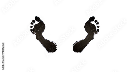 Wallpaper Mural Huellas en tinta negra con fondo blanco de pies de mujer Torontodigital.ca