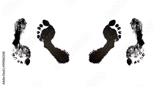 Wallpaper Mural Huellas en tinta negra con fondo blanco de pies de hombre y mujer, huellas eróticas. Torontodigital.ca