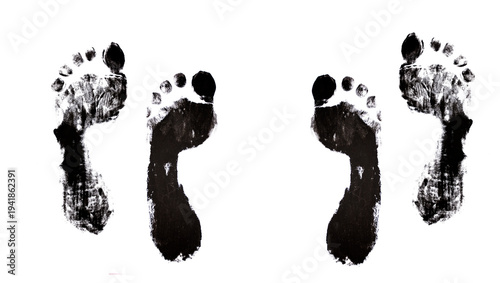 Wallpaper Mural Huellas en tinta negra con fondo blanco de pies de hombre y mujer, huellas eróticas. Torontodigital.ca