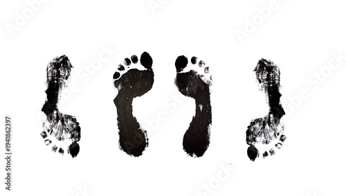 Wallpaper Mural Huellas en tinta negra con fondo blanco de pies de hombre y mujer, huellas eróticas. Torontodigital.ca