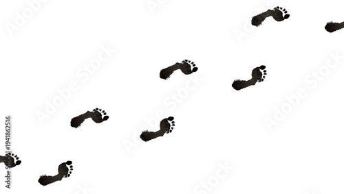 Wallpaper Mural Huellas en tinta negra con fondo blanco de pies de mujer Torontodigital.ca