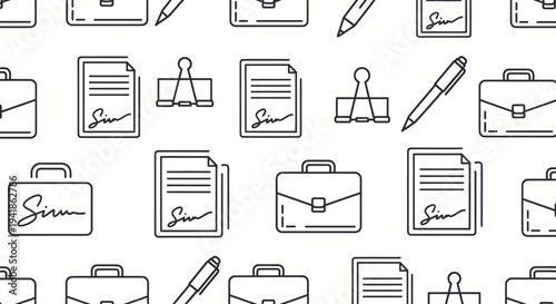 Office Supplies and Stationery Icons Collection.