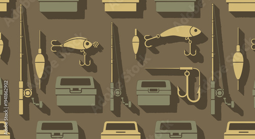 Fishing Lures and Tackle Equipment Display.