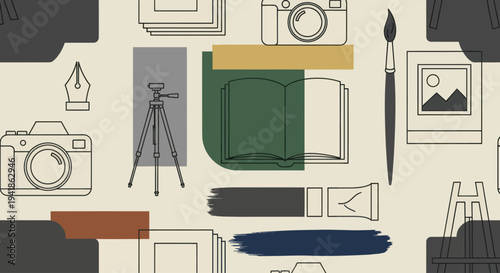 Graphic design tools and equipment.