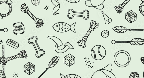 Dog Toys and Treats Illustration Collection.