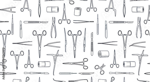 Assorted Medical Instruments and Surgical Tools.
