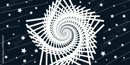 Set of mottled, multi color and colorful spiral, swirl, twirl shapes. Vortex, whorl shape with rotation, spin, coiling distortion effect