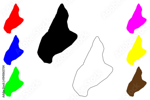 Kulob city (Republic of Tajikistan) map vector illustration, scribble sketch Khatlon map