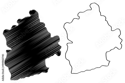 West Kameng district (Arunachal Pradesh State, Republic of India) map vector illustration, scribble sketch West Kameng map