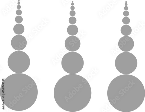 Geometric stacked circles minimalist vector art on white background