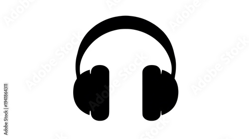 Minimalistic silhouette of headphones, perfect for music lovers and audio enthusiasts. Captures the essence of listening experience