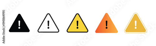 Set of caution, danger and warning signs. vector illustration