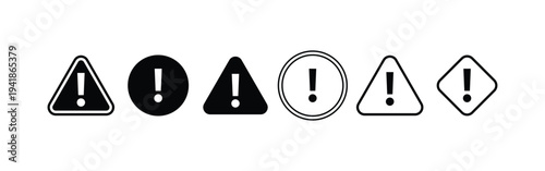 Set of caution, danger and warning signs. vector illustration.