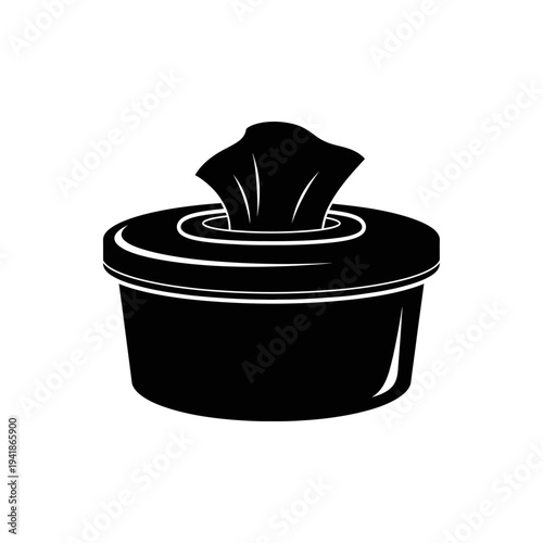 Illustration of a container with wipes.