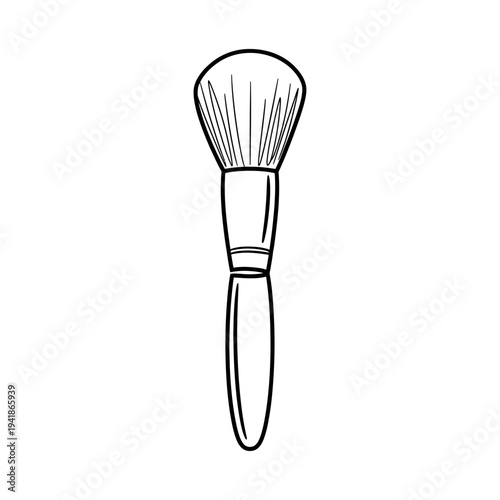 Illustration of a makeup brush for cosmetic application.