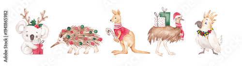Slika na platnu Australian Christmas characters set