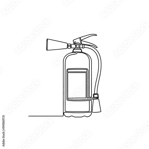 Minimalist Line Art Illustration of a Fire Extinguisher.