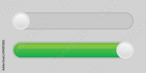 A green progress bar with a white background and a gray progress indicator