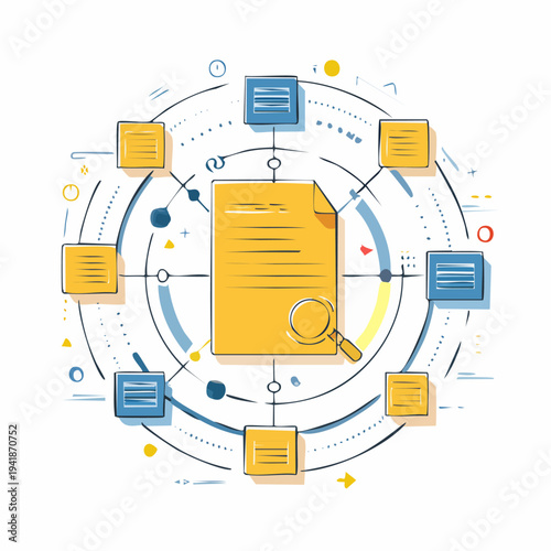 Document with magnifying glass search.