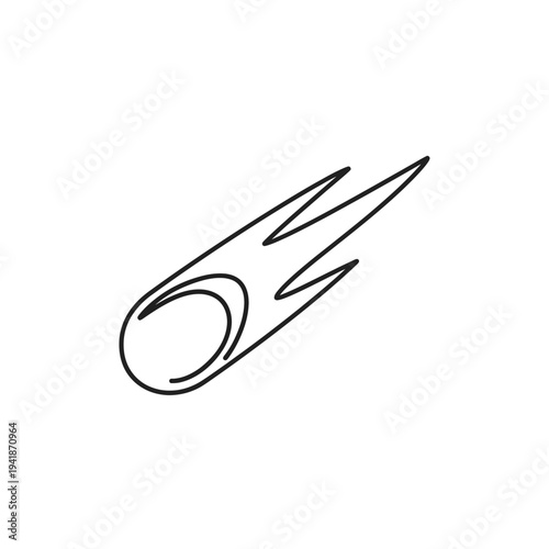 Minimalist Line Art of a Shooting Star.