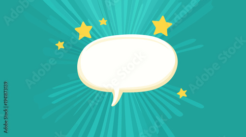 The design features a pop art splash background with an explosion, inspired by comic books, on a blank layout template that includes halftone dots and a comic bubble, and is further enhanced by a