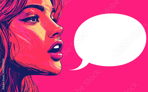 A wow effect was achieved by a sexy girl opening her mouth, as a shocked and surprised woman looked on, posed in front of a modern and colorful background done in pop art retro comic style