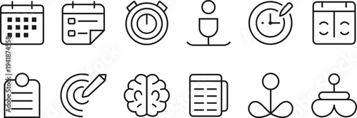 Unique and clean productivity and focus line icon