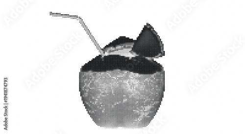 Delicious smoothie with a straw and a leaf on top served in a modern glass