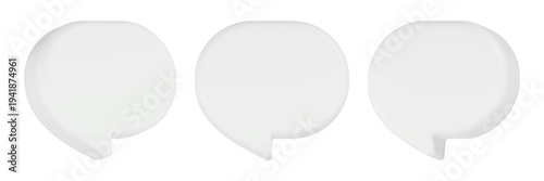 chat blank icon 3d render white bubble