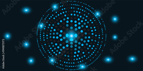 Abstract background. Circular Vector Halftone Dots Background.  Disco lights. Vector illustration.