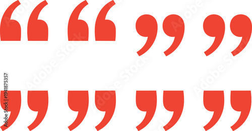 Quotation Marks Icon Set Featuring Different Styles and Angles for Typography, Writing, and Design