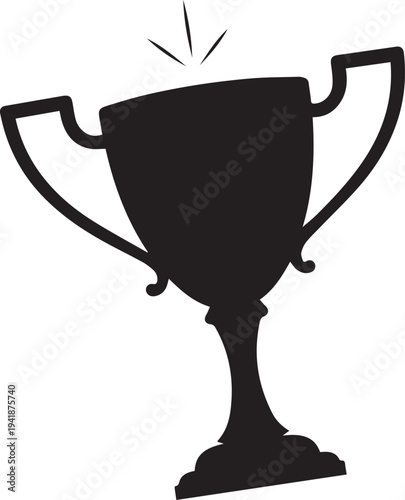 Trophy award silhouette for winner celebration vector illustration isolated on background