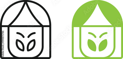 Modern and clean Smart Greenhouse Icon.