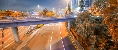 Canvas Print Hong Kong stunning night skyline