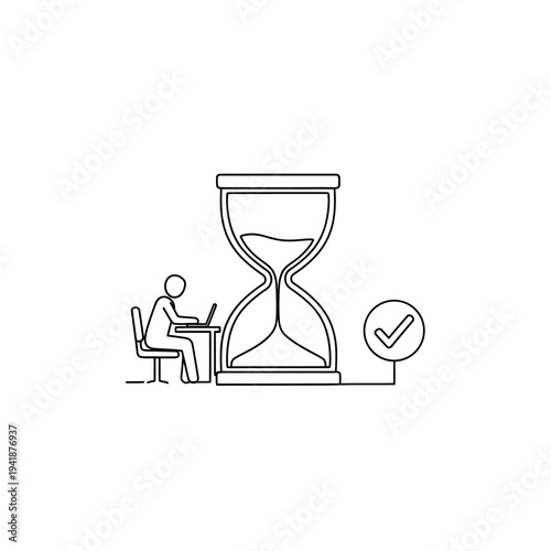 Time Management and Productivity Illustration Concept.