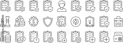 business icon clipboard finance accounting budget vector collection