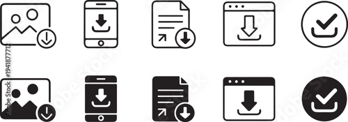 download icon pack document image mobile browser arrow glyphs