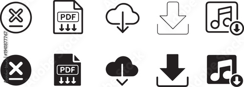 download vector icon set editable scalable download button pack