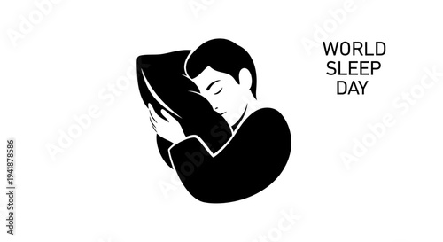 Vector illustration of a person sleeping, World Sleep Day
