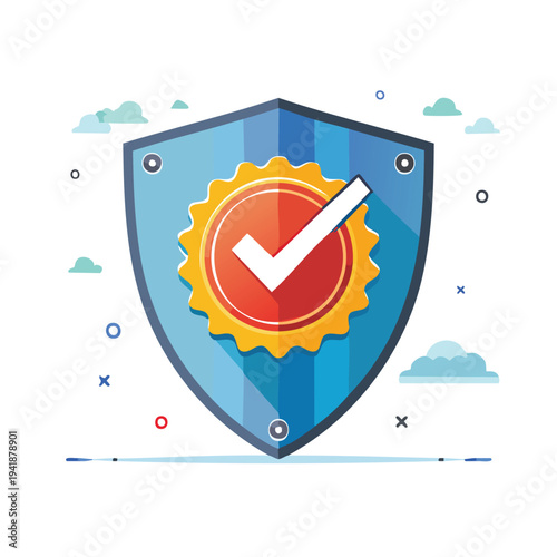 Shield icon with check mark assurance protection